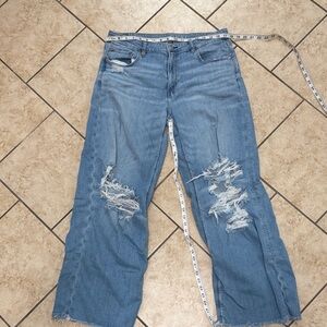 American Eagle Outfitters Light Blue Distressed Flare Jeans